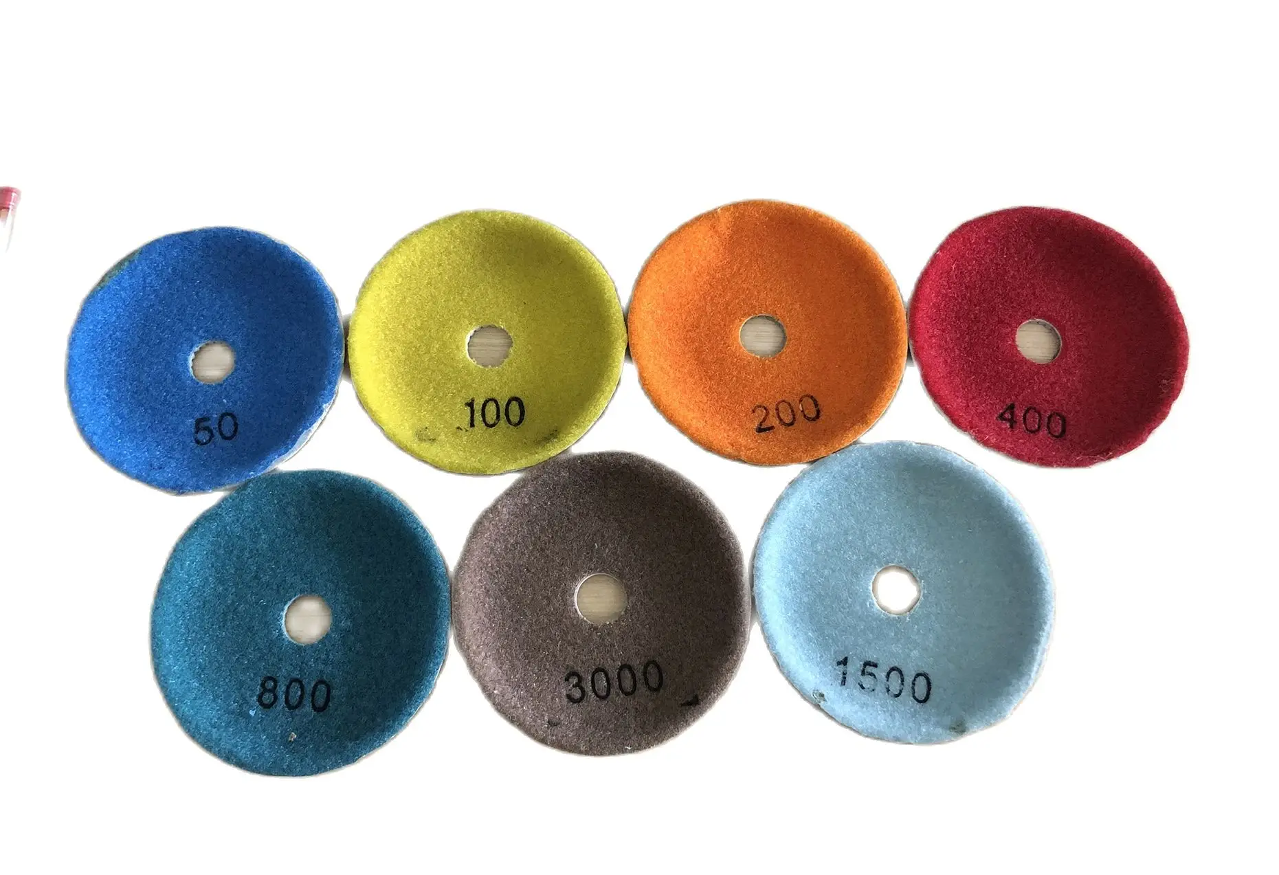 7Pieces 4 Inch 100mm Abrasive Diamond Wet Grinding Pad Marble Stone Tile Quartz Polishing Pad Arc Bowl Grinding Polishing Plate