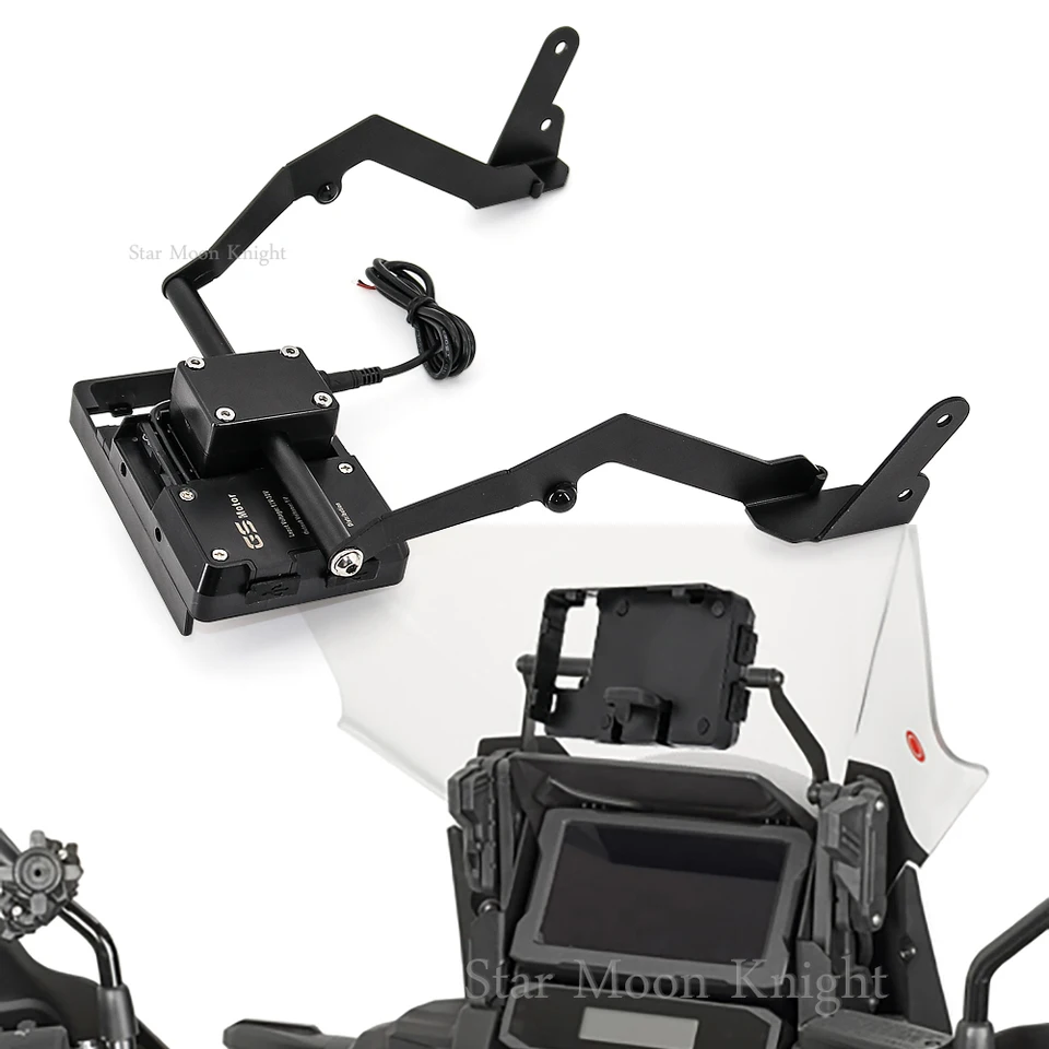 Supporto Navigatore E Telefono Per Honda CRF1100L Africa Twin 2020-2021 – Staffa In Metallo Anodizzato Nero