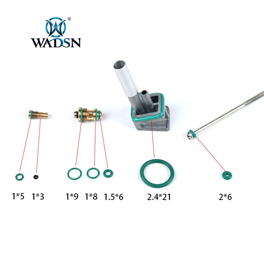 WADSN Gas Magazine Fluorine Rubber O Ring Set For GBB Gloc 17 19 Kublai P1 Water Green Hunting Gun Accessories Gas Valve Key