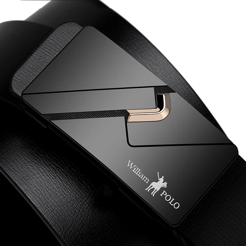 Willampolo-Cinturón de piel auténtica para hombre, cinturón coreano de ocio con hebilla automática, cinturón de cuero de vaca juvenil