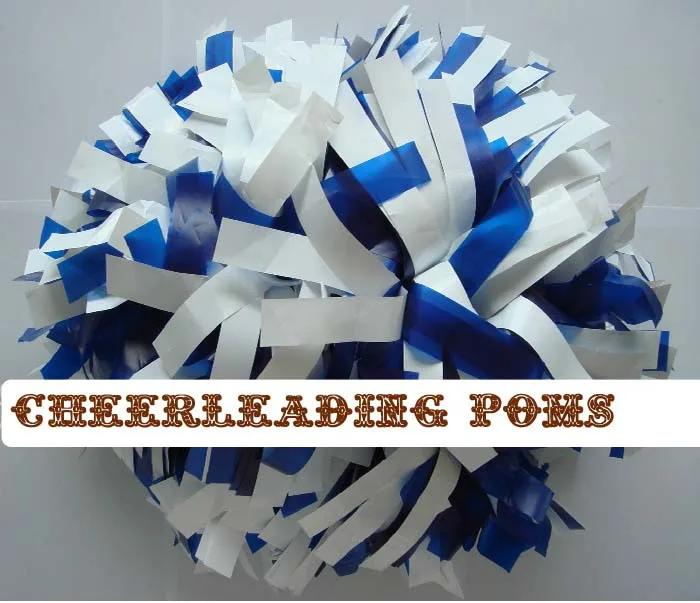 1piece,Cheerleading Pom Poms, Metallic Whit, Plastic Royal Blue, Custom Color