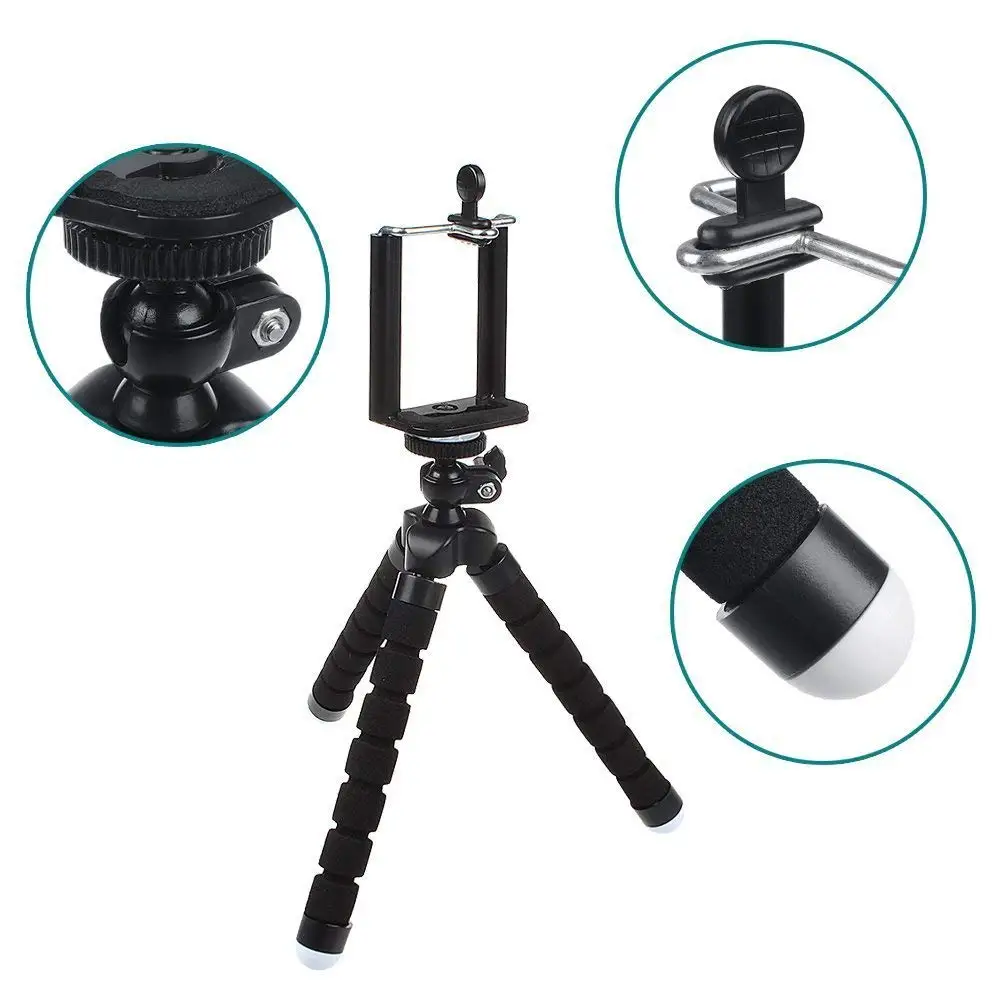 Mini Flexible Tripod Sponge Octopus With Phone Clip For iPhone Xiaomi Huawei Smartphone Gopro Camera Accessory Tripod