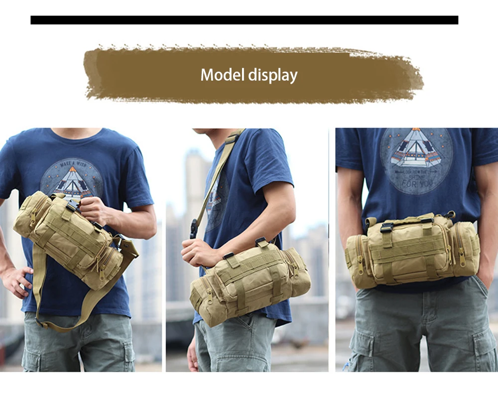 Molle Hiking Outdoor Waist Bags 900D Waterproof Oxford Climbing Shoulder Bags Military Tactical Camping Pouch Bag Mochila Bolsa