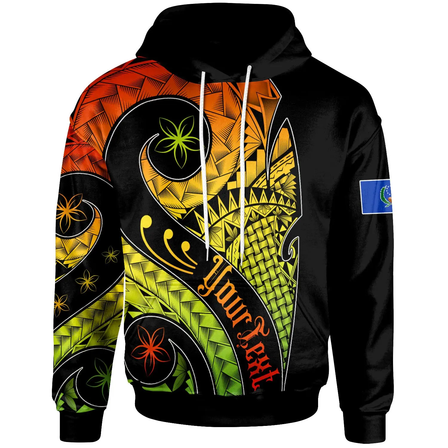 Newest Island Country Flag Pohnpei Polynesian Culture Retro Tattoo Tracksuit Men/Women 3DPrint Harajuku Jacket Zipper Hoodies B9