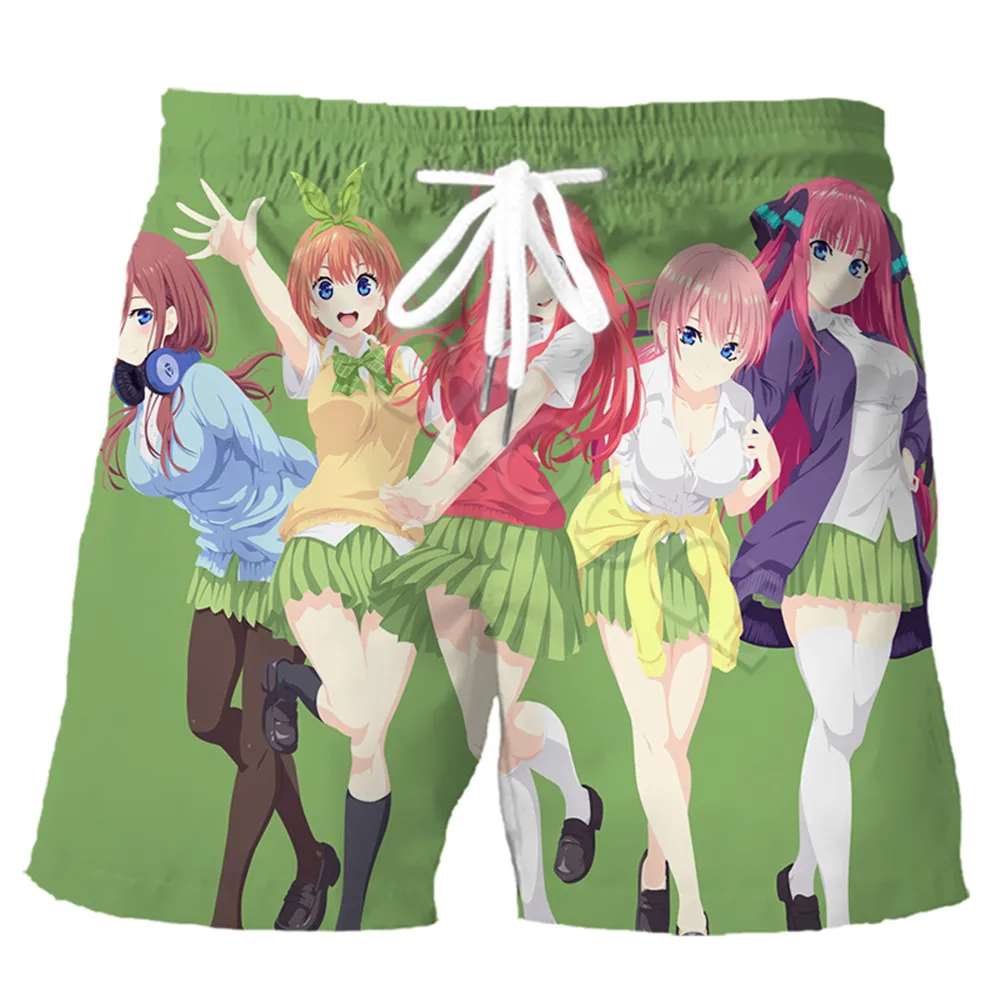 CLOOCL Men Shorts Anime Quintuplets Quintessential 3D Print Sports Shorts Fashion Casual Summer Beach Shorts Drop Shipping