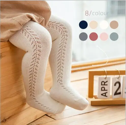 

0-5Y 2021 Spring/Summer Thin Hollow Mesh Infant Children's Baby Leggings Wheat Ear Transition Pantyhose