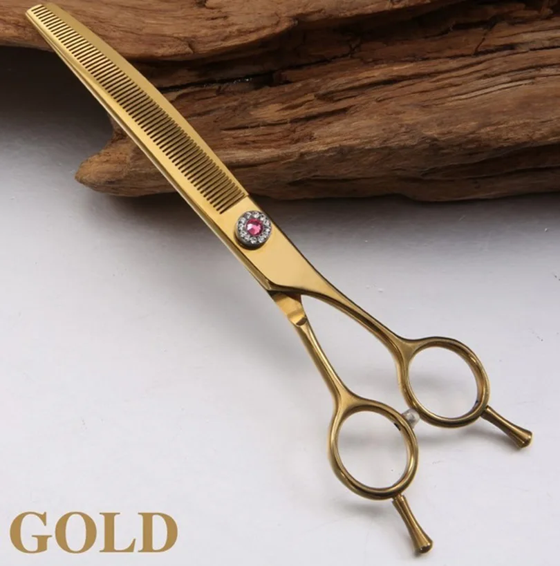 

Professional Top sale 66 Tooth Japan 440C Stainless Steel Titanium Grooming Curved Thinning Dog Scissors For Pet Grooming