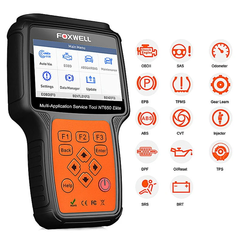 NT650 Elite OBD2 Automotive ScannerABS SRS DPF Maintenance Instrument Automotive Failure Detector 12V 5W