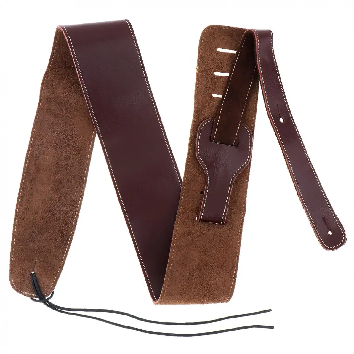 Genuine Leather Suede Cowhide Adjustable Guitar Strap for Acoustic Electric Guitar Bass