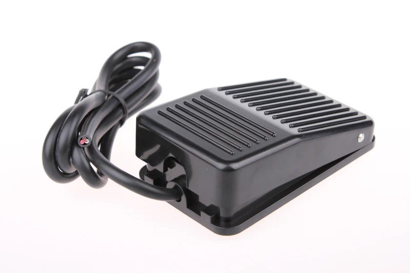 SPDT Nonslip Metal Momentary Electric Power Foot Pedal Switch Black Single Action On Off Floor Stomp Foot Switch AC 250V 10A