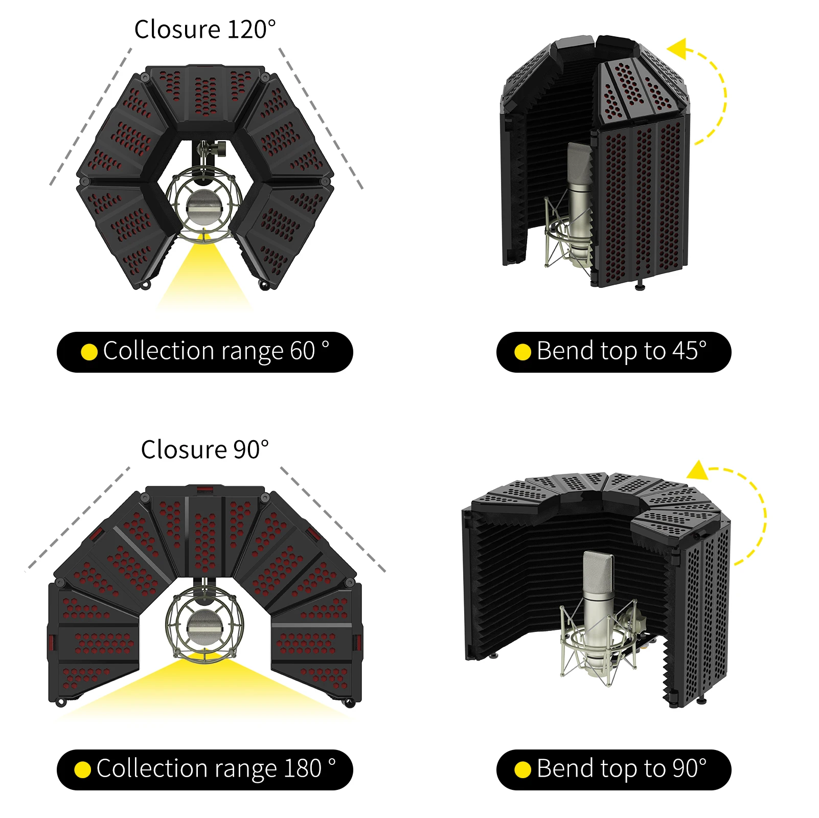 Schermo antivento per microfono XTUGA, schermo isolante per microfono filtro antivento per parabrezza per microfono a condensatore registrazione Audio in Studio
