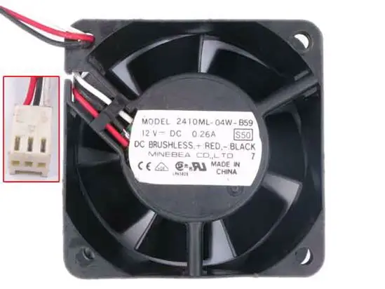 

NMB-MAT 2410ML-04W-B59 S50 DC 12V 0.26A 60x60x25mm 3-Wire Server Cooling Fan