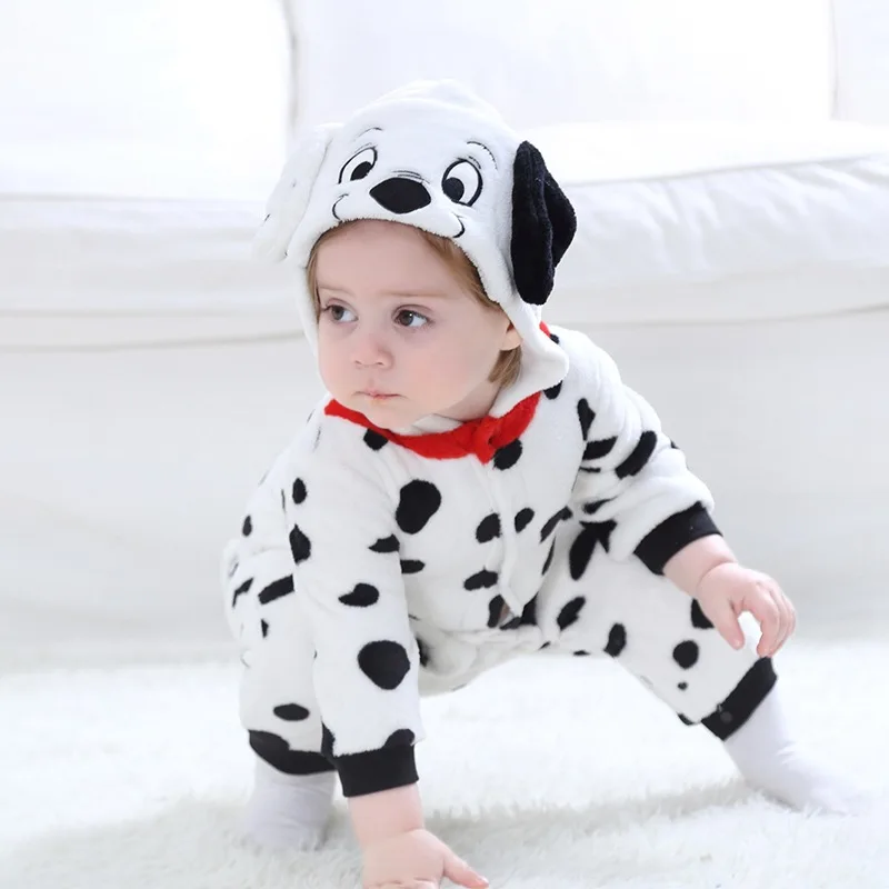 

Dalmatians Cosplay Costume For Baby Child Winter Gift Animal Kigurumis Homewear Zipper Jumpsuit Girls Kawaii Puppy Dog Pajamas