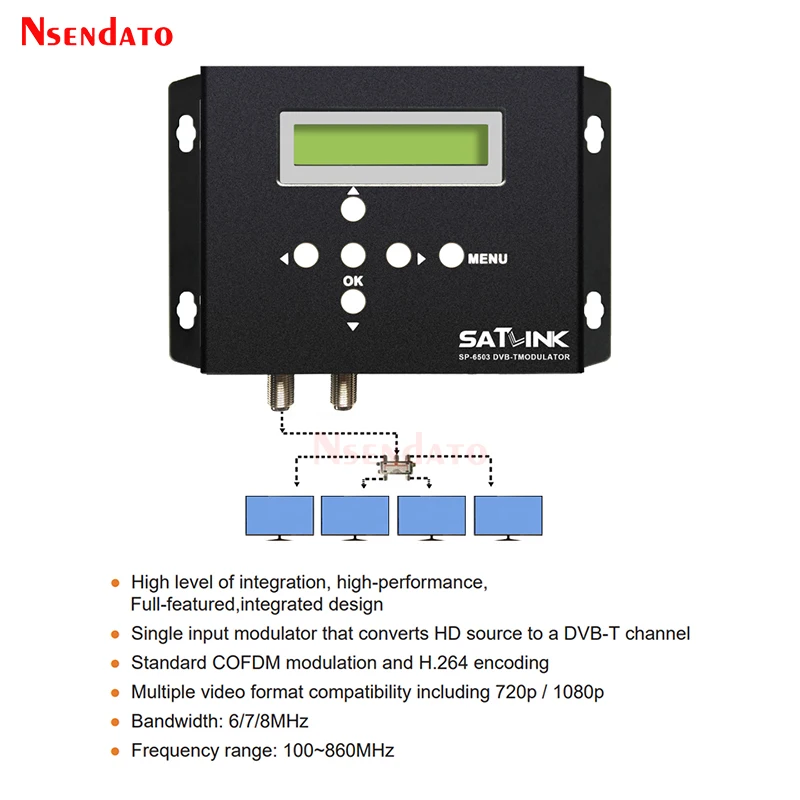 Satlink ST-6503 DVB-T Modulator AV Router DM Modulator DVB-T AV HD Digital terrestrial decoder TV RF Modulator For Home Hotel