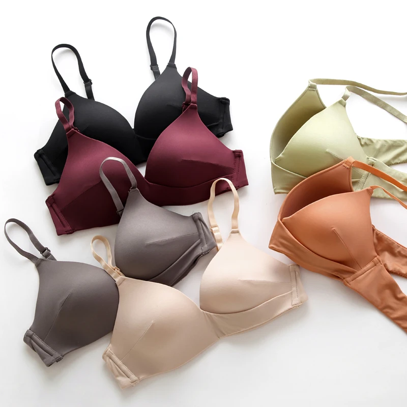 Glossy girl without marks, no steel rings, thin breathable underwear, European and American trade gathering bra.