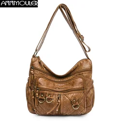 Annmouler 2021 Shoulder Bags for Women Vintage Brand Crossbody Bags Luxury Female Bag Brown Soft Shopper Bag Large bolso mujer