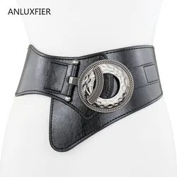 J101 Lady Dress Belt Girls High Elastic Wide Belt Women's Retro Decorative Down Jacket Belts Leather Waist Cover Waistband