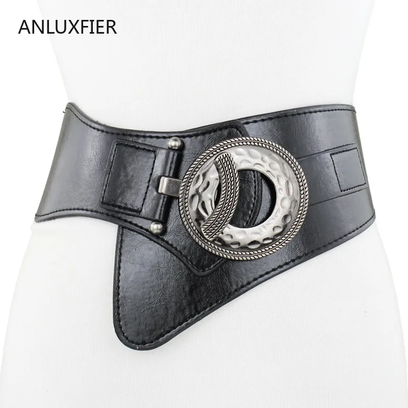 J101 Lady Dress Belt Girls High Elastic Wide Belt Women's Retro Decorative Down Jacket Belts Leather Waist Cover Waistband