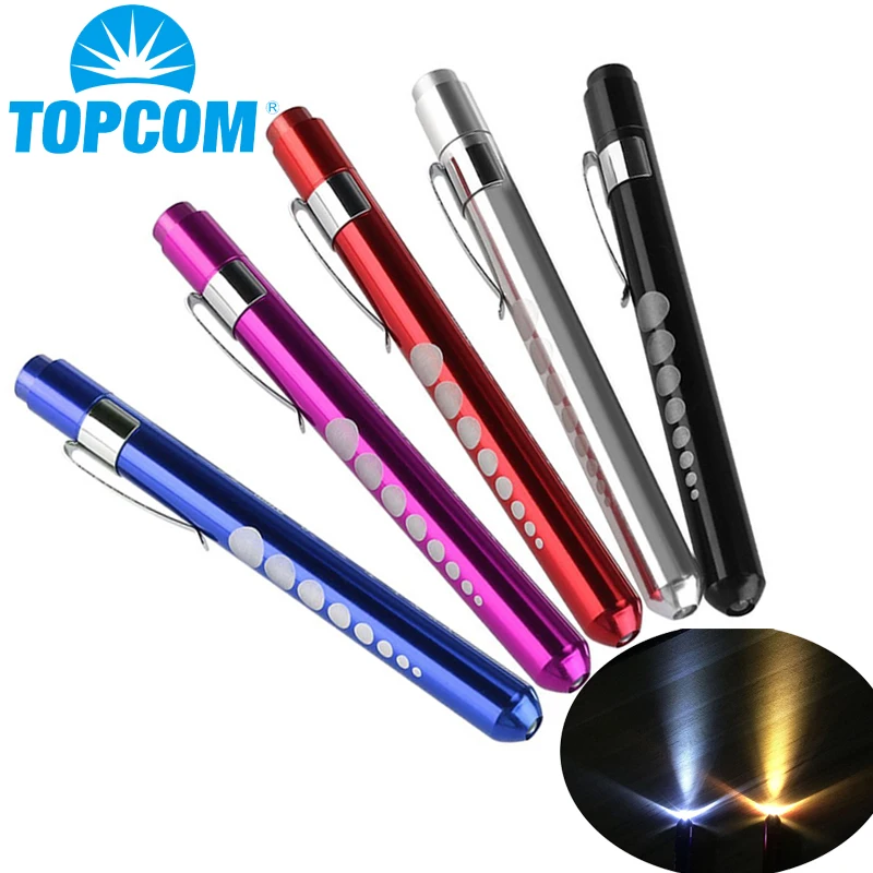 

TOPCOM Reusable Bulb Penlight Working Light Pen light Nurse Pocket Torch Emergency Yellow Beam Medical Doctor