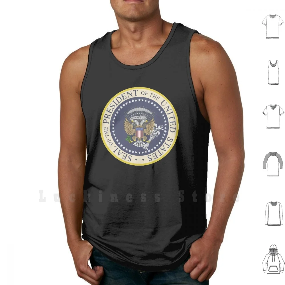 Fake Seal Of The United States Of America tank tops vest 100% Cotton Seal Usa United States America Donald Trump President