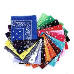 2021 Mode Hip Hop Katoen Bandana Vierkante Sjaal 54Cm * 54Cm Zwart Rood Paisley Hoofdband Gedrukt Voor Vrouwen/Mannen/Jongens/Meisjes