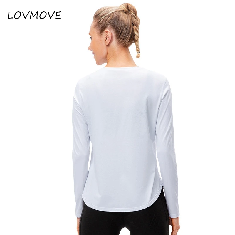 New Women Long Sleeve Yoga Shirt Sport T-shirt Running Sportwear Top Loose Casual Top Gym Clothing Fitness Loose Workout Blouse