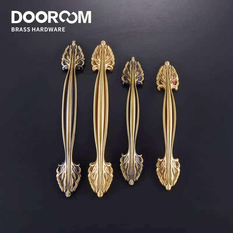 

Dooroom Brass European Furniture Handles Antique American Drawer Cabinet Door Wardrobe Dresser Cupboard Pulls Gold Knobs