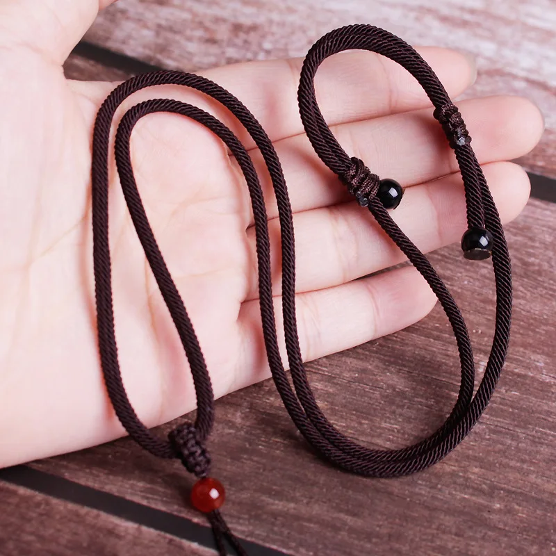 10pcs Simple red and black pendant rope hand-woven necklace for men and women jade rope jade jade pendant lanyard with rope Thre