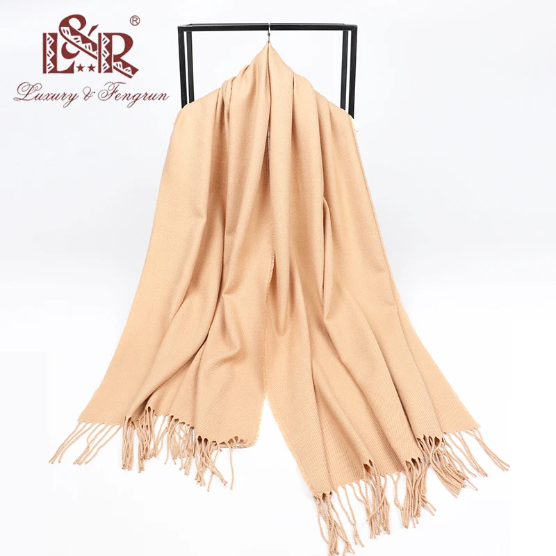 

Fashion Solid Cashmere 2022 Women Scarf Winter Femme Foulard Tassels Thick Lady Shawls Cashmere Pashmina Hijabs Scarves Wraps