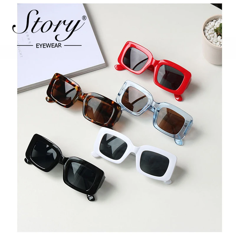 STORY 2018 Vintage Retro Small Square Sunglasses Brand Designer Fashion Leopard Frame Rectangular Sun Glasses Women UV400 Shades