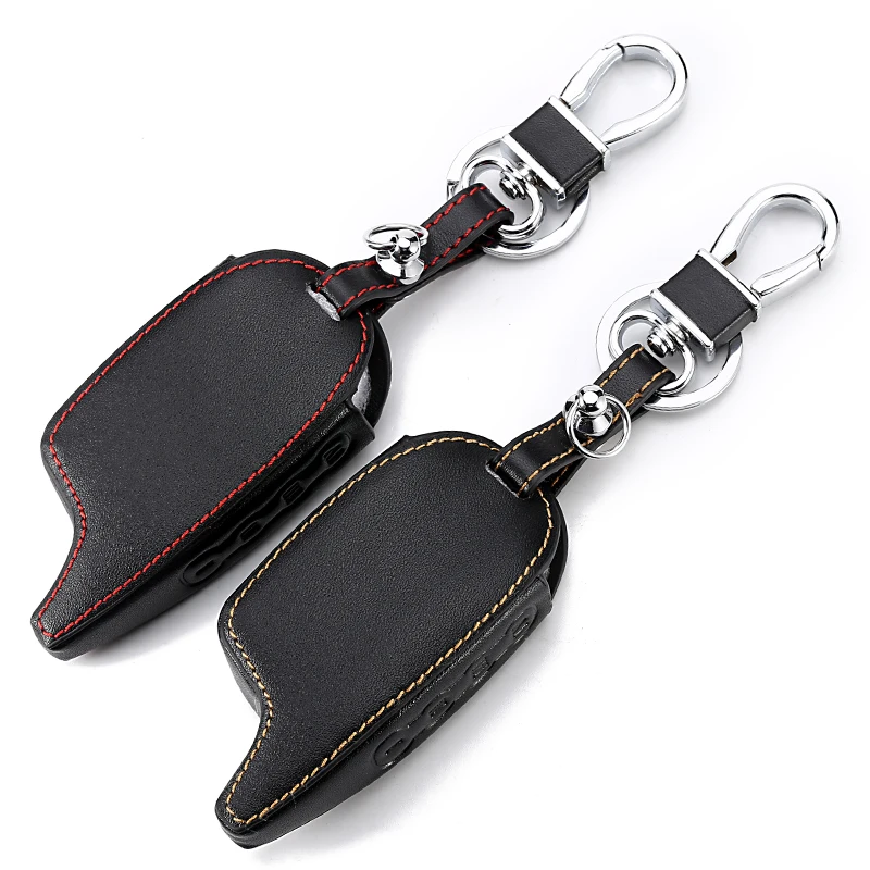 Leather Key Case For Pandora DXL 3000 3100 3170 3300 3210 3500 3700 Two Way Car Alarm System LCD Remote Fob Cover Keychain Bag