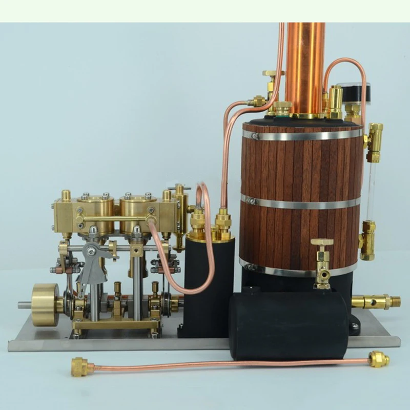 All-copper Vertical Boiler Inline Two-cylinder Steam Engine Power Unit