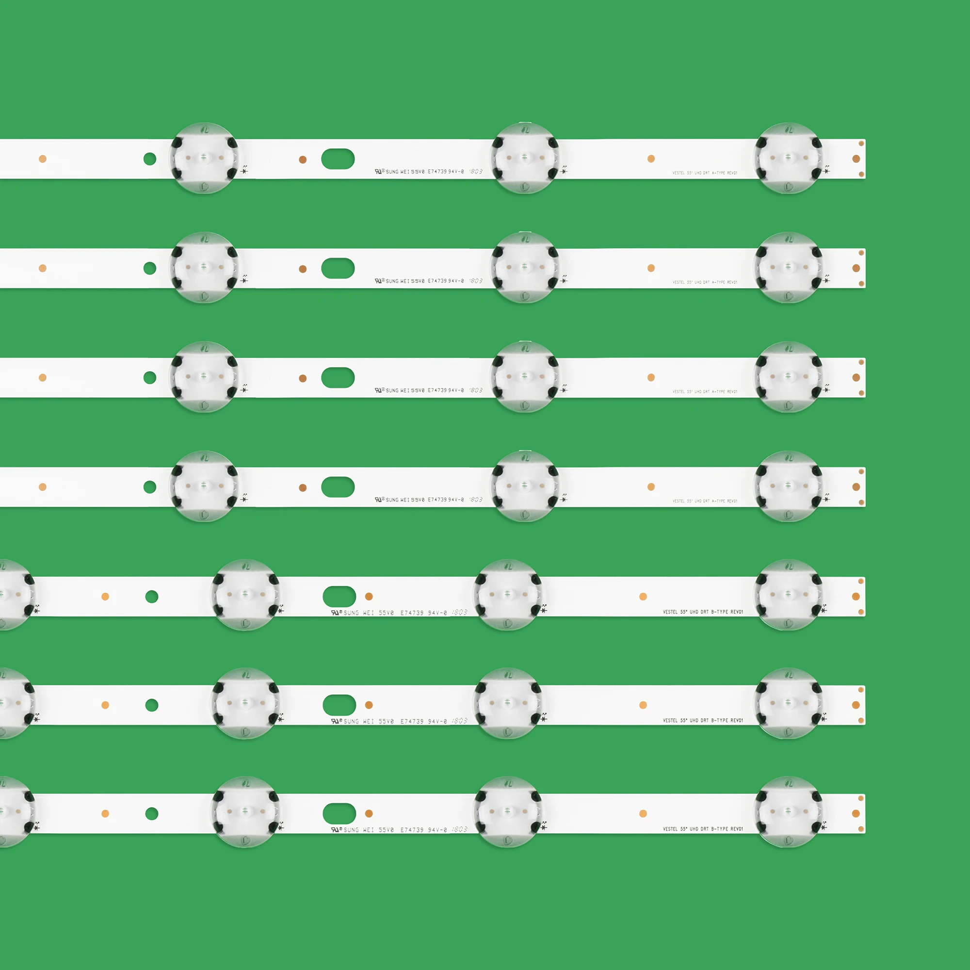Tira de lámpara LED para VESTEL 55 ", UHD, DRT, A-TYPE, 55A06USB, 55A04USB, SVV550AK7, VES550UNDL, VES550QNDX, VES550QNDS, LUX0155004