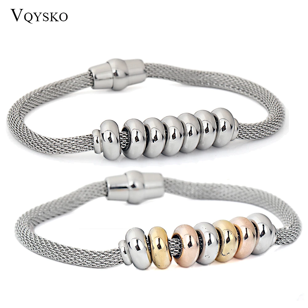 New Arrival Net Chain Bracelet  For Women Fashion Stainless Steel Beads Charm Bilekliks Jewelry Female Party Accessories Design