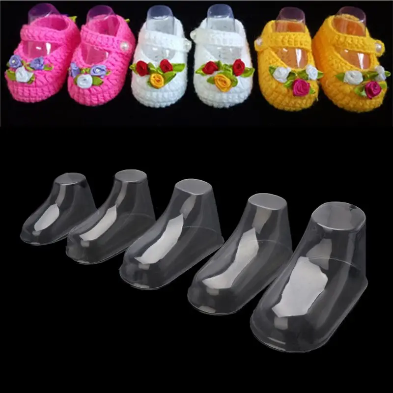 

10 PCs Clear Plastic Baby Feet Display Baby Booties Shoes Socks Showcase