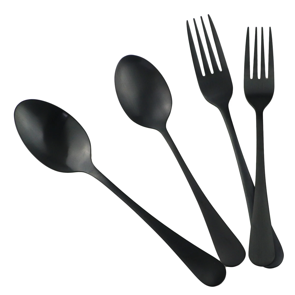 Matte Black Dinnerware Cutlery Set Stainless Steel Silverware Butter Steak Knife Fruit Dessert Fork Spoon Flatware Tableware Set