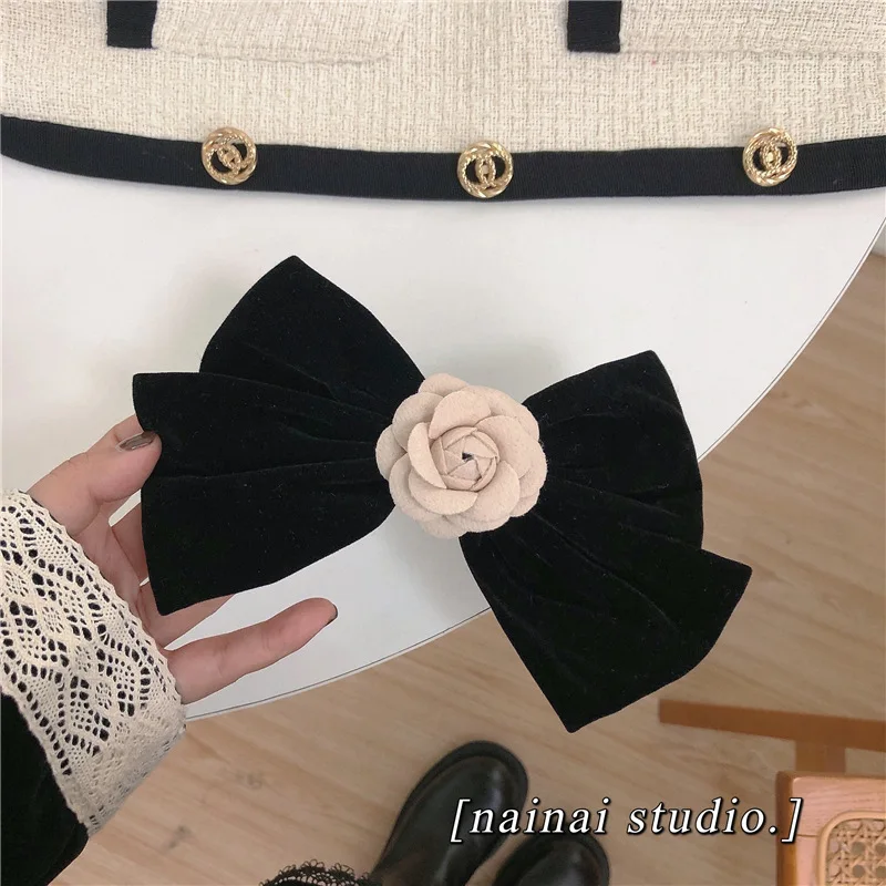 2025 New Floral Hair Clips Camellia Pins Accessories Flower Hairpin Bride Artificial Rose Barrettes Hair Bows Bow-knot Jewelry