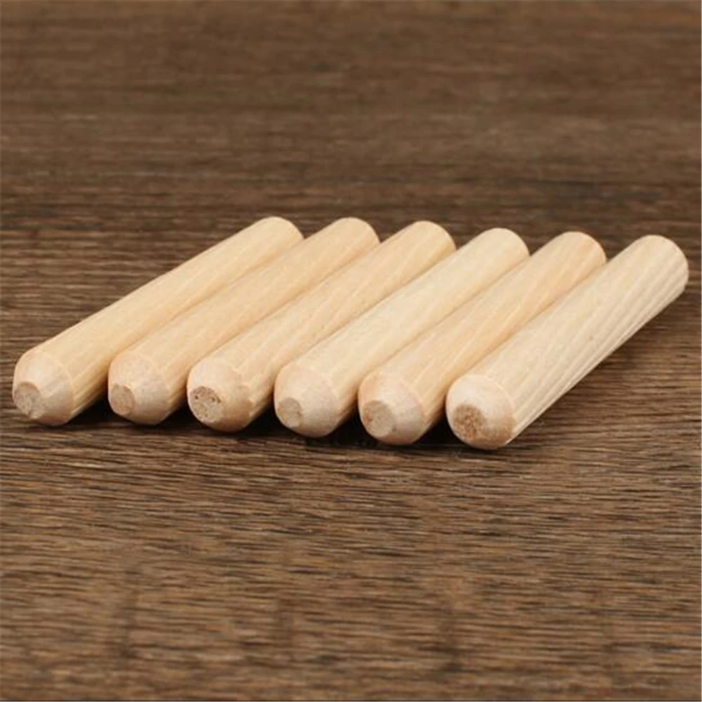 Bastone di legno rotondo pezzo di collegamento per mobili tappo per fori per la lavorazione del legno bastone di legno strumento per la lavorazione del legno con cuneo in scatola