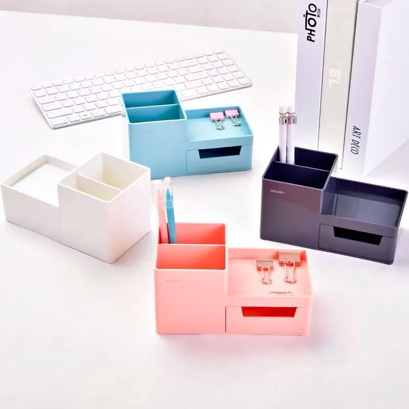 New Arrival ABS Resin Desktop Organizer Pen Holder Desk Storage Box Kawaii School Stationery