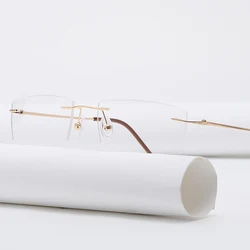 ZIROSAT 522 Memory Titanium Rimless Women Or Men Eyeglasses Fashion Brand Designer Myopia Optical Prescription Eyewear Frame