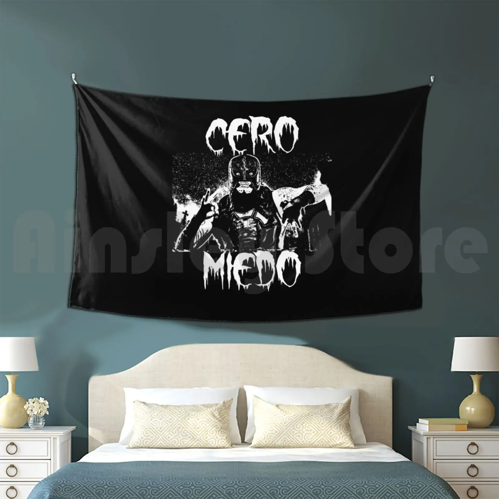 Cero Miedo Tapestry Background Wall Hanging Pentagon Pentagon Jr Pentagon Junior Pentagon Dark Aew All Elite