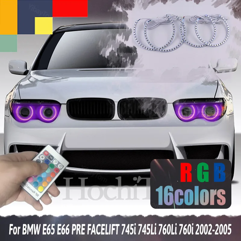 

RGB глаза ангела для BMW E65 E66 PRE FACELIFT 745i 745Li 760Li 760i 2002-2005 светодиодный строгая Строка DIY