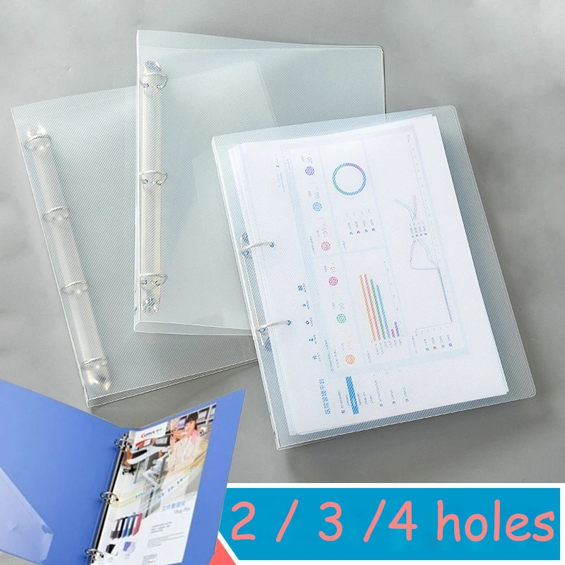 2/3/4 Rings Simple Classy PP Clear Document Binder A4, Folder With D-Shaped Clips