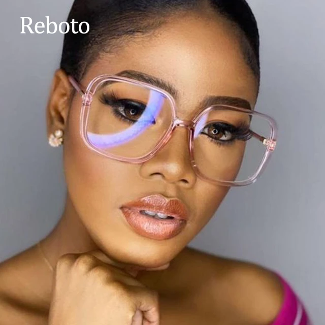 Trend Transparent Glasses Frame Women Fashionable Oversize Pink Clear Eyeglasses Spectacles Frame Fashion Optical Eyewear UV AliExpress