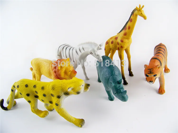 

Authentic Wild Animal Model 6 A Bag Of Realistic Simulation Plastic Tiger Cheetah Selling Children's Toys Unisex Animals 2021