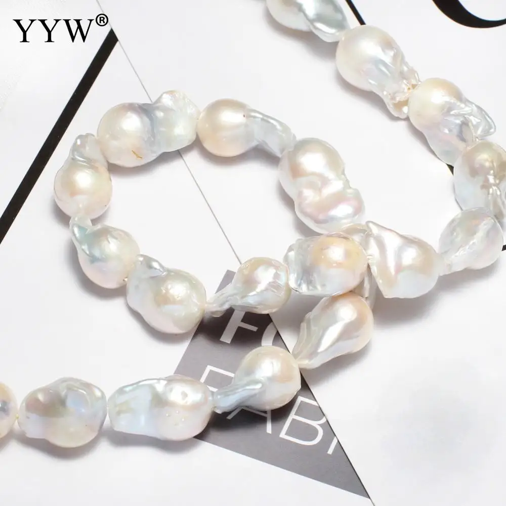 New Arrival Cultured Baroque Freshwater Pearl Beads Natural White 11-13mm Original Large Baroque Keshi Pearls For Jewelry Making