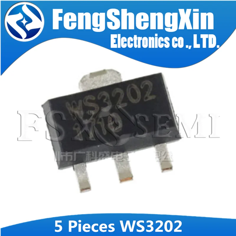 5pcs WS3202 SOT-89 WS3202K-3/TR SOT89 SOT WS3202K WS3202K-3  Over voltage and over current protection IC