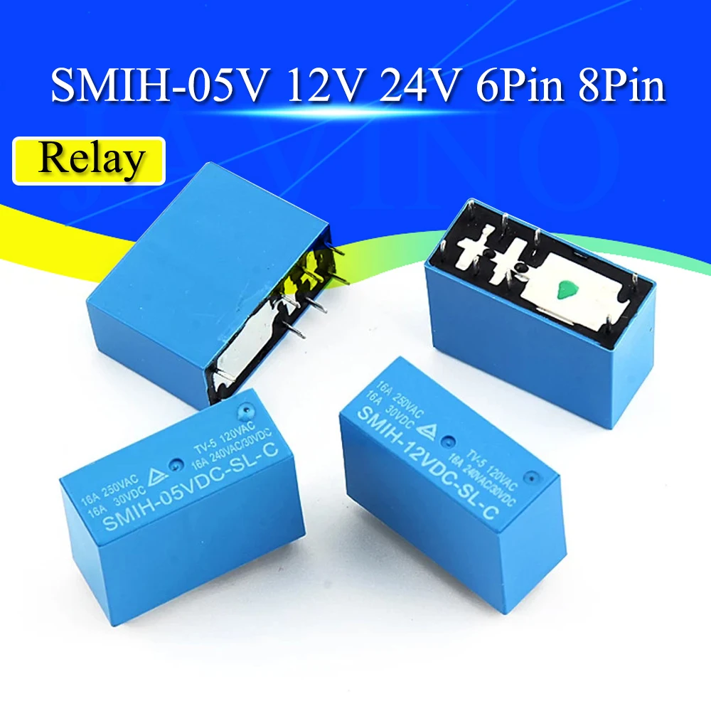 2PCS SMIH-05v 12v 24VDC-SL-A -SL-C 6-pin/8-pin Relay 250V 16A SMIH-05VDC-SL-A SMIH-12VDC-SL-A SMIH-24VDC-SL-A SMIH-05VDC-SL-C