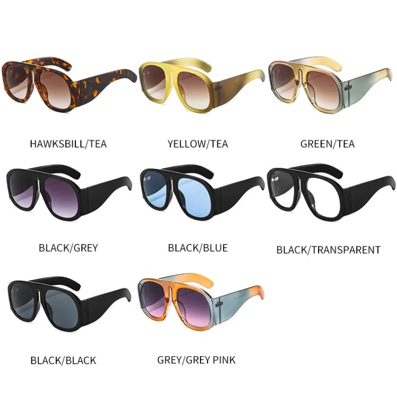 Fashion Luxury Round Sunglasses Men Women Brand Design Oversized Personality Frame Unique Glasses Leg Retro Sunglasses UV400