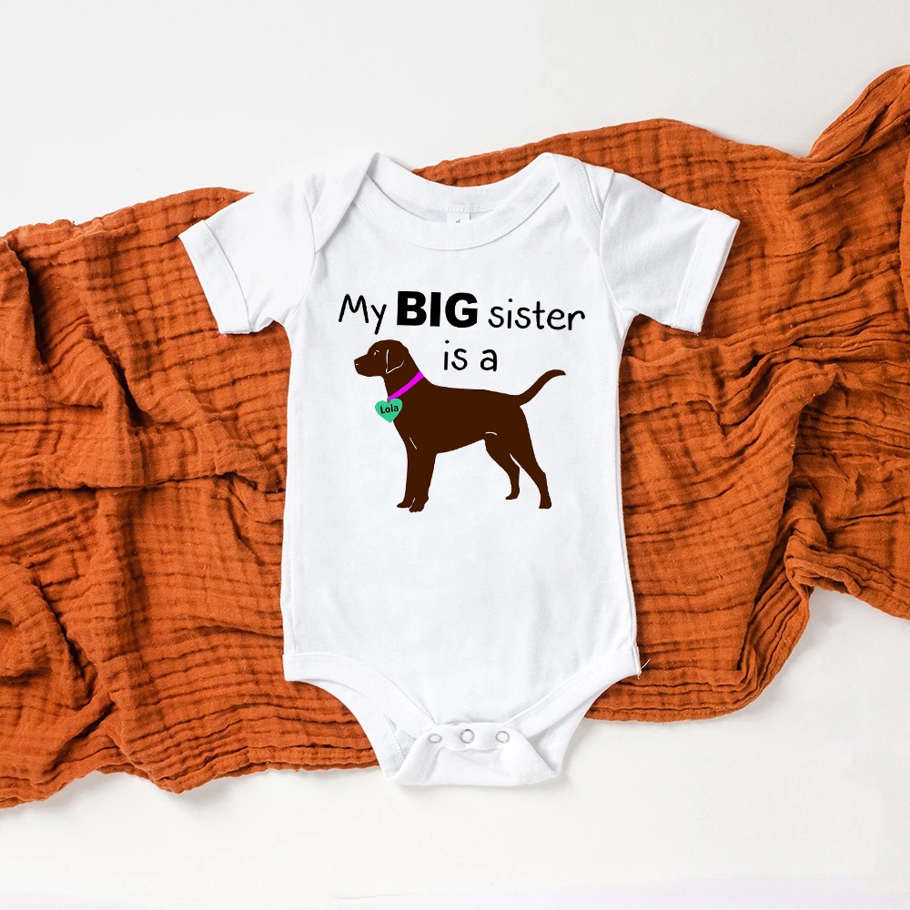 Newborn  My Big Brother Is A Golden Retriever Baby  Dog  Sibling Shirt Baby Shower Gift for Boy or Girl